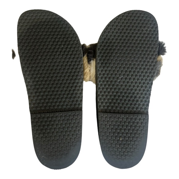 Zara Women's Faux Fur Slides Size 38 US 7-7.5 Brown/Gray/Black EUC - Picture 9 of 9